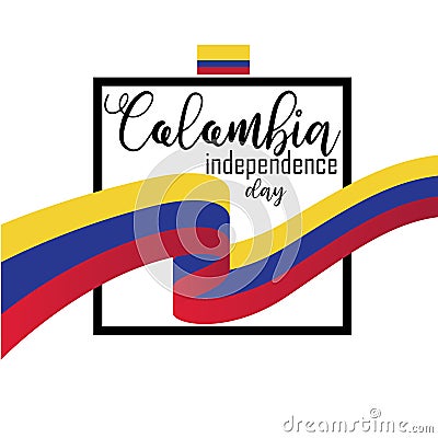 Happy Colombia Independence Day vector Cartoon Illustration