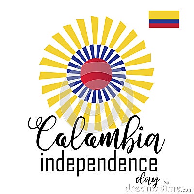 Happy Colombia Independence Day vector Cartoon Illustration