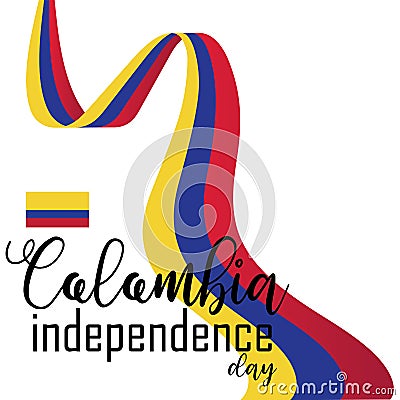 Happy Colombia Independence Day vector Cartoon Illustration