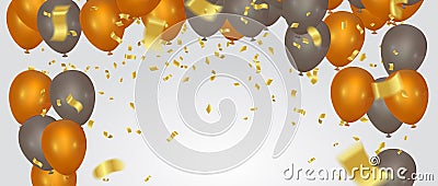 Happy Color background Happy Birthday! Holiday Banner with Colo Vector Illustration