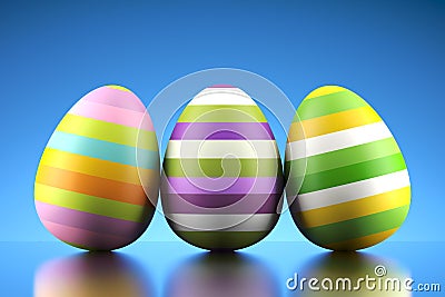 Happy colored Easter eggs Stock Photo