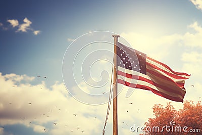 Happy Columbus day. a celebration in honor of the anniversary of the discovery of America by Christopher Columbus Stock Photo