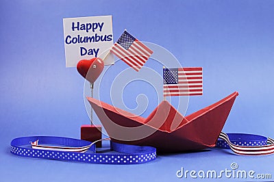 Happy Columbus Day decorations Stock Photo