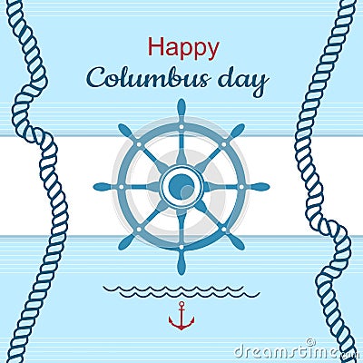 Happy Columbus day poster Vector Illustration