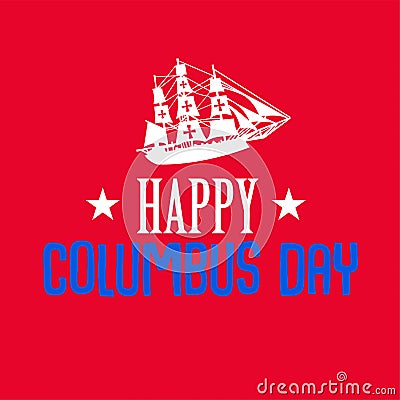 Happy Columbus Day Cartoon Illustration