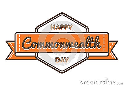 Happy Commonwealth day greeting emblem Vector Illustration