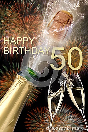 Happy congratulations to the 50th birthday Stock Photo