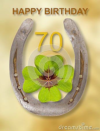 Happy congratulations to the 70th birthday Stock Photo