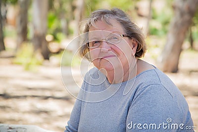 Happy Content Senior Woman Portrait Stock Photo