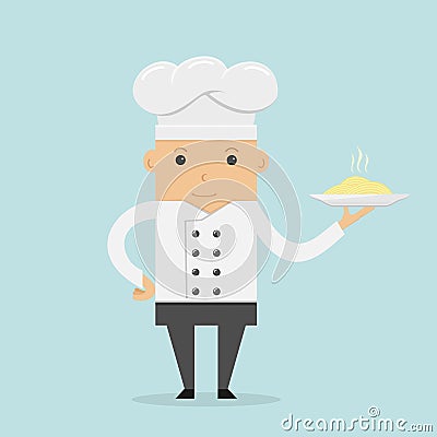 Cook with pasta Vector Illustration