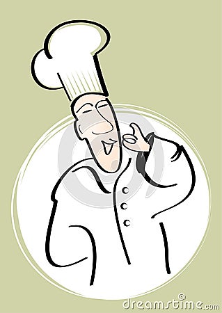 Happy cook portrait Vector Illustration