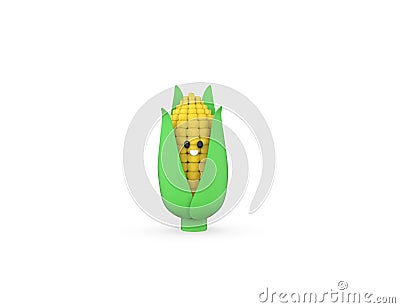 Happy Corn 3D render model Stock Photo