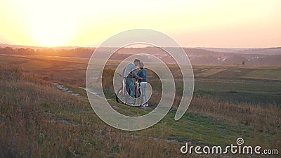 A happy couple with bikes stock video A happy couple with bikes stock video