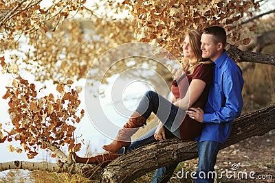 Happy Couple on First Date Stock Photo