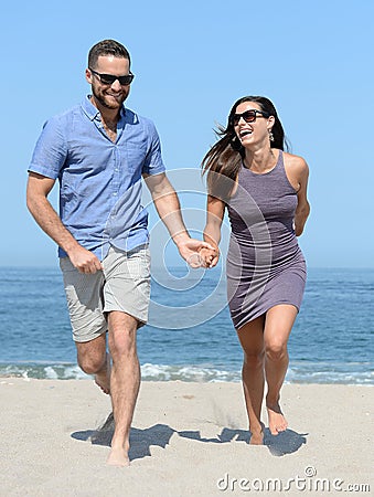 Happy couple hand in hand Stock Photo