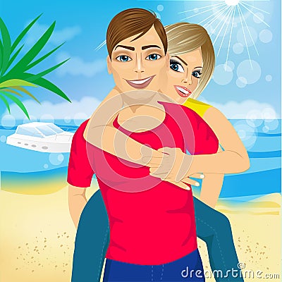 Happy couple in love Vector Illustration