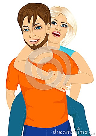 Happy couple in love Vector Illustration