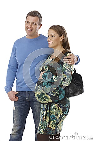 Happy couple waiting for baby Stock Photo