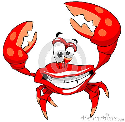 Happy crab Cartoon Illustration