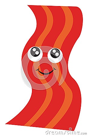 Happy crispy bacon, illustration, vector Vector Illustration