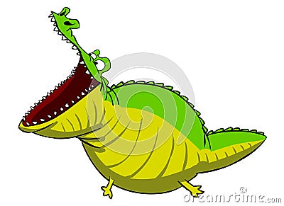 A happy crocodile Cartoon Illustration