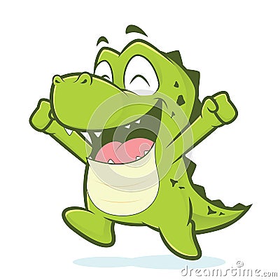 Happy crocodile or alligator jumping Vector Illustration