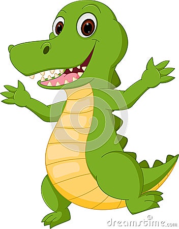 Happy crocodile cartoon Vector Illustration