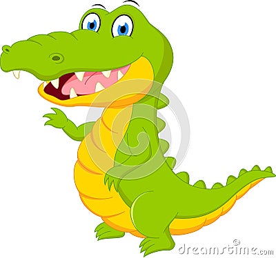 Happy crocodile cartoon Vector Illustration