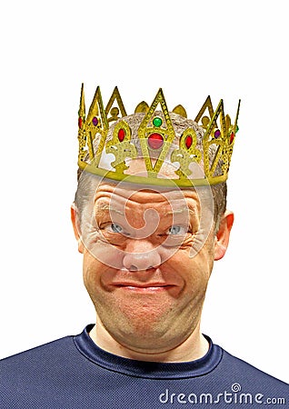 Happy crown king man Stock Photo