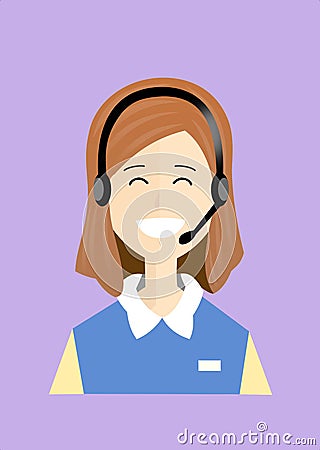 The happy customer service female staff Stock Photo