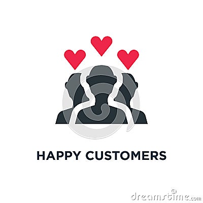 happy customers icon. client satisfaction concept symbol design Vector Illustration