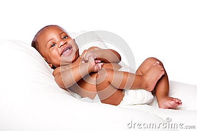 Happy cute baby infant Stock Photo