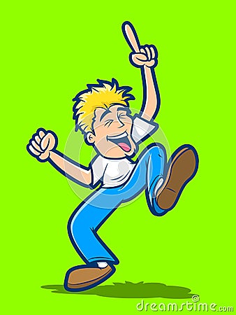 Happy Dancing Man Vector Illustration