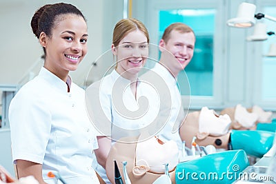Happy dentistry students Stock Photo