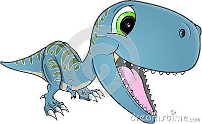 Happy Dinosaur T-Rex Vector Vector Illustration