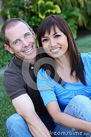 Happy Diverse Couple Stock Photo