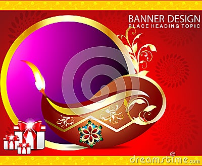 Happy diwali background with gifts Cartoon Illustration