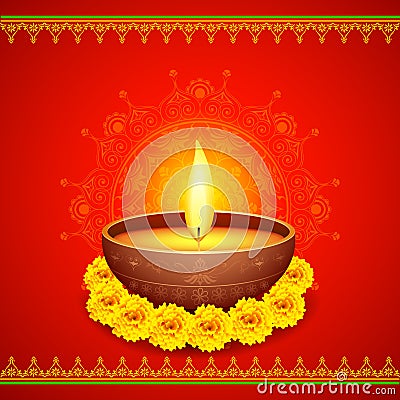 Happy Diwali Diya Vector Illustration