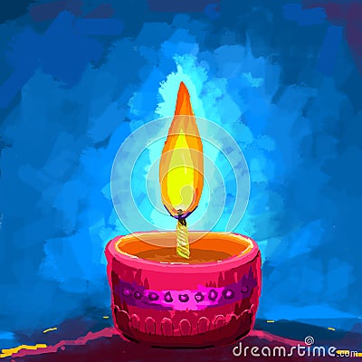 Happy Diwali Diya Vector Illustration