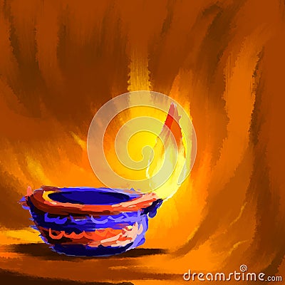 Happy Diwali Diya Vector Illustration