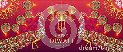 Happy Diwali festival card Vector Illustration