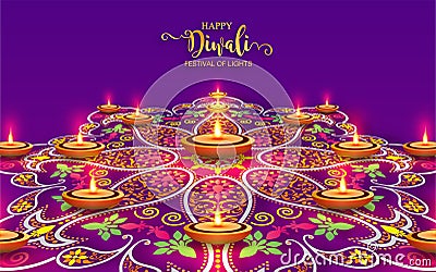 Happy Diwali festival card Vector Illustration