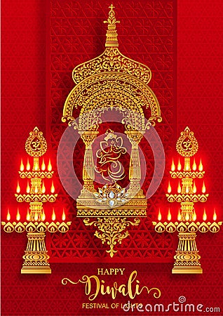 Happy Diwali festival card Vector Illustration