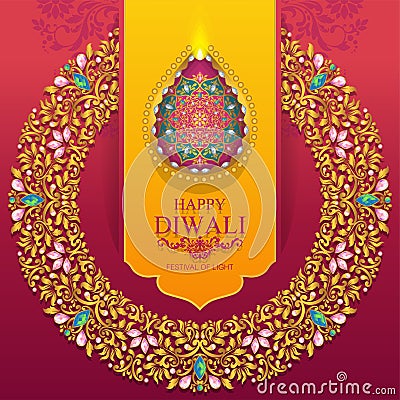 Happy Diwali festival card Vector Illustration