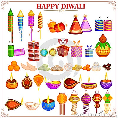 Happy Diwali festival design object Vector Illustration