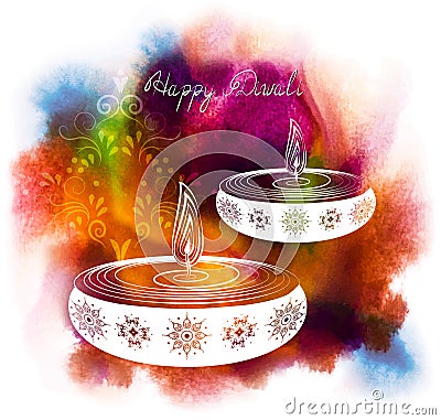 Happy Diwali Festival Cartoon Illustration