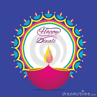 Happy diwali greeting design Vector Illustration