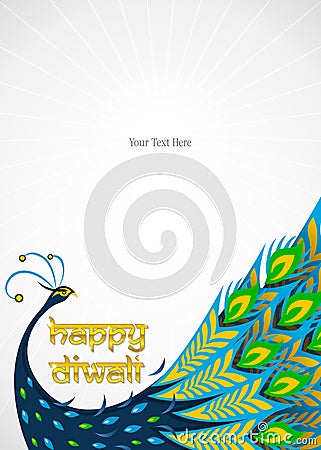 Happy diwali peacock border Vector Illustration