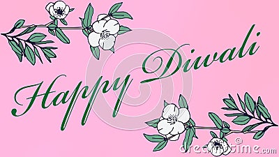 Happy Diwali Pink Background Beautiful Illustration Image Stock Photo