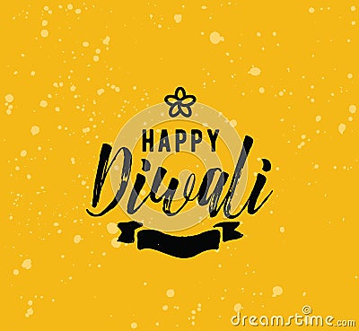 Happy Diwali typography Vector Illustration